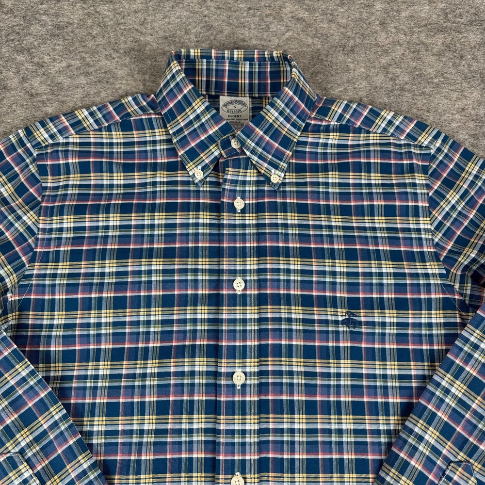 Brooks Brothers Regent Button Down Shirt Long Sleeve Plaid Cotton Mens Small S - Picture 3 of 13